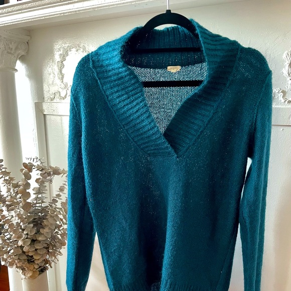 J.Crew Cozy Knit Dark Teal Sweater (M) - Picture 1 of 4